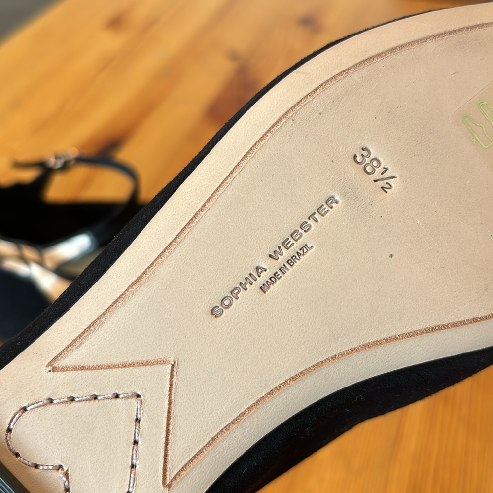 Sophia Webster black ballet butterfly wing flats - Picture 6 of 9
